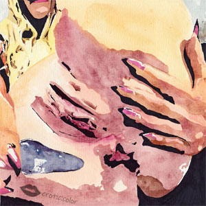 Nude Watercolor Portrait by erotic.color
